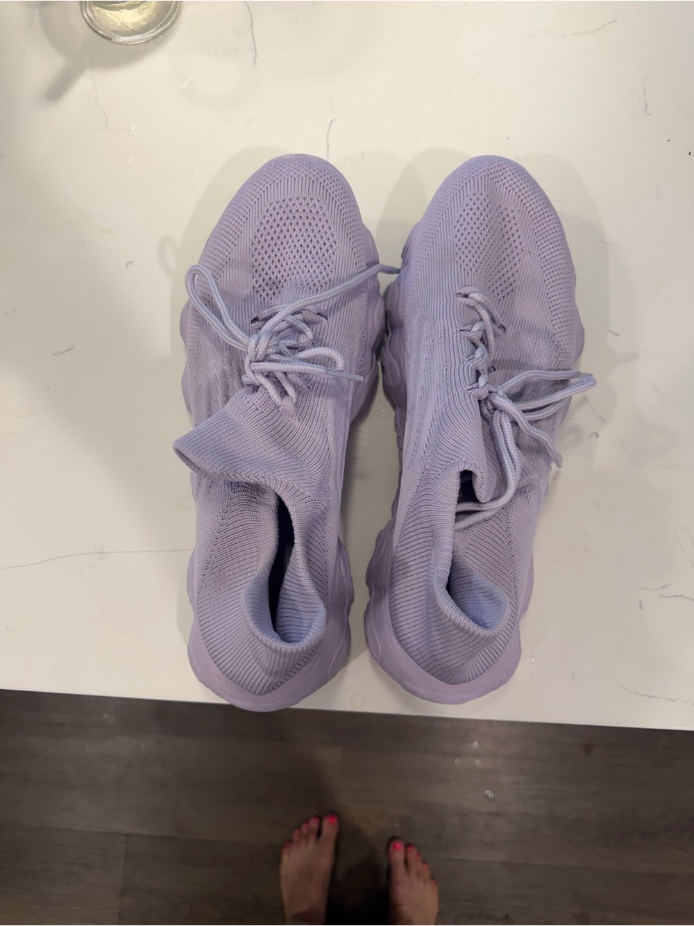 Women's Lavender Knit Athletic Sneakers